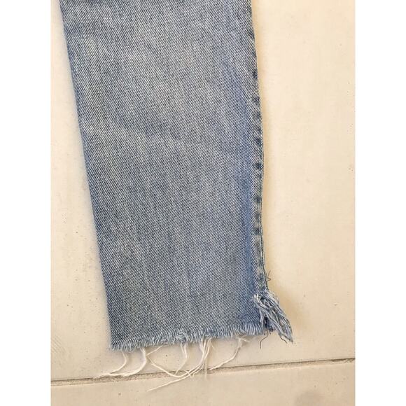 Grlfrnd Karolina High Waist Distressed Cut Off Straight Leg Denim Jeans - Picture 10 of 10